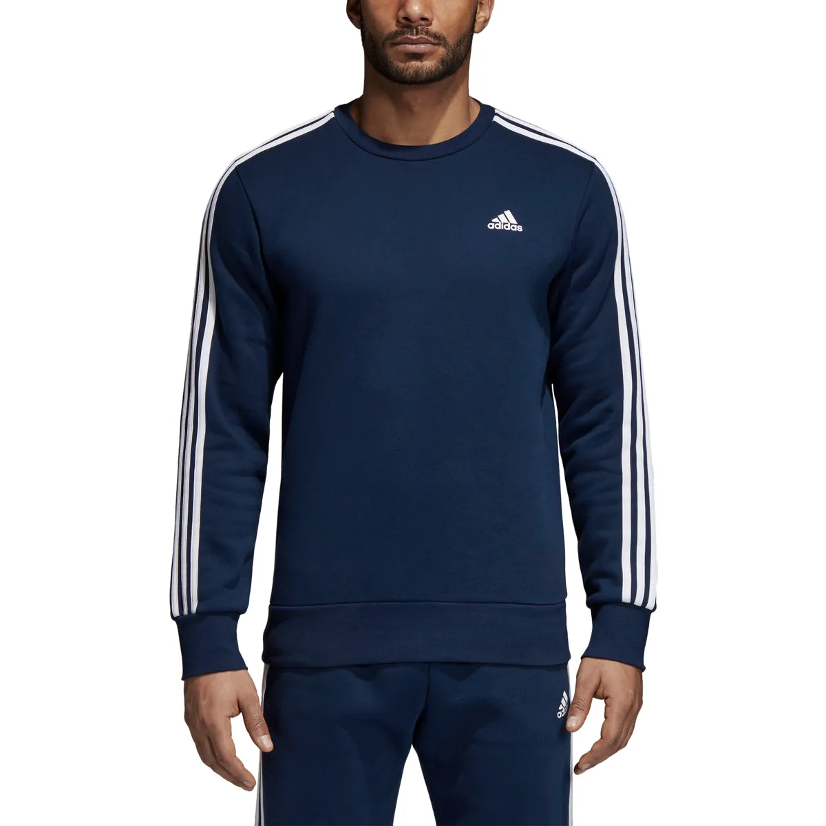 Adidas Men's Training Essentials 3-Stripes Crew Collegiate Navy