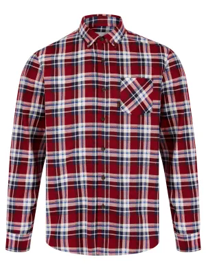 Apak Checked Cotton Flannel Shirt in Biking Red - Tokyo Laundry