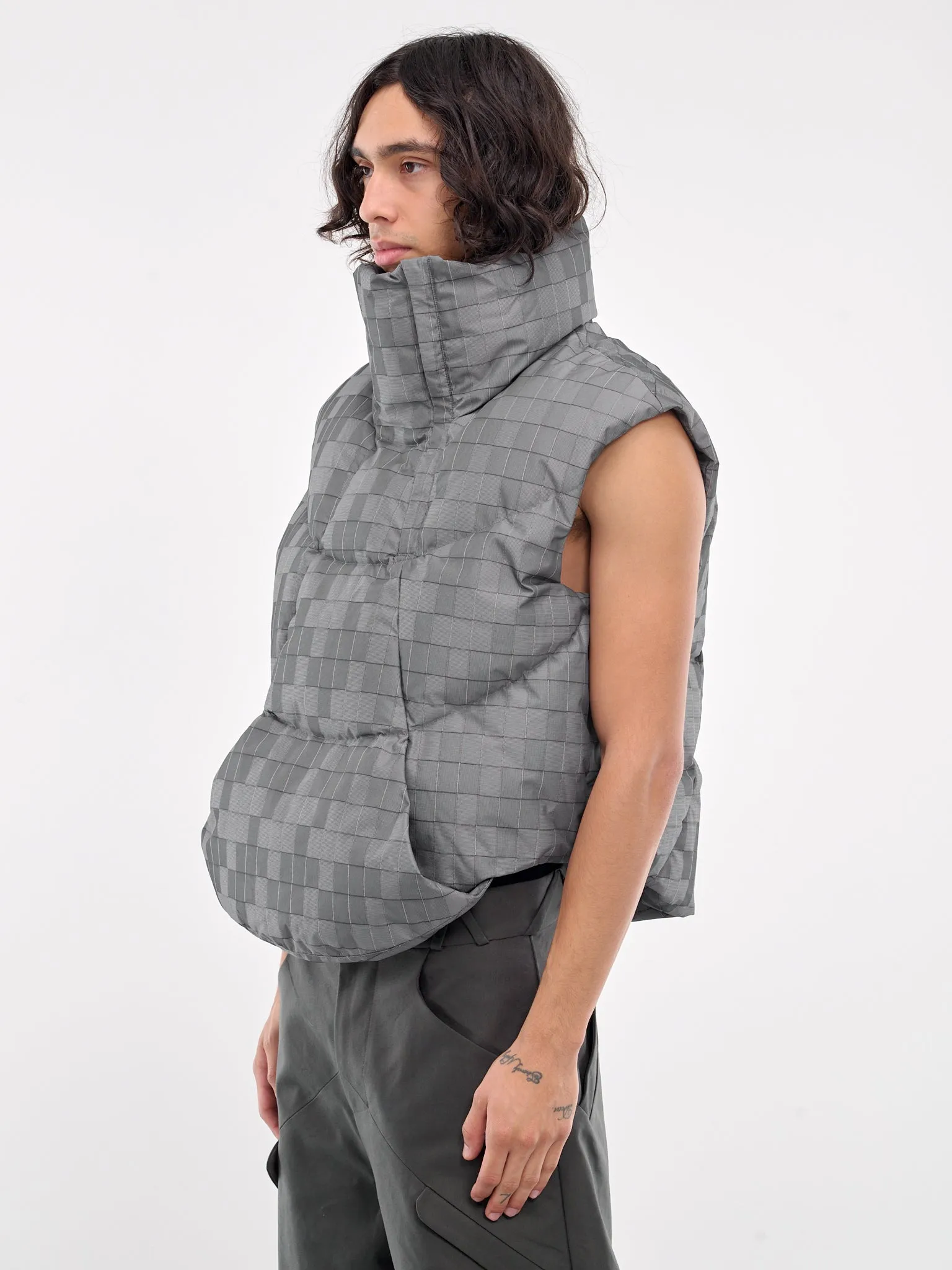 Arlo Down Vest (PTKNSV01B-GREY-GRID)