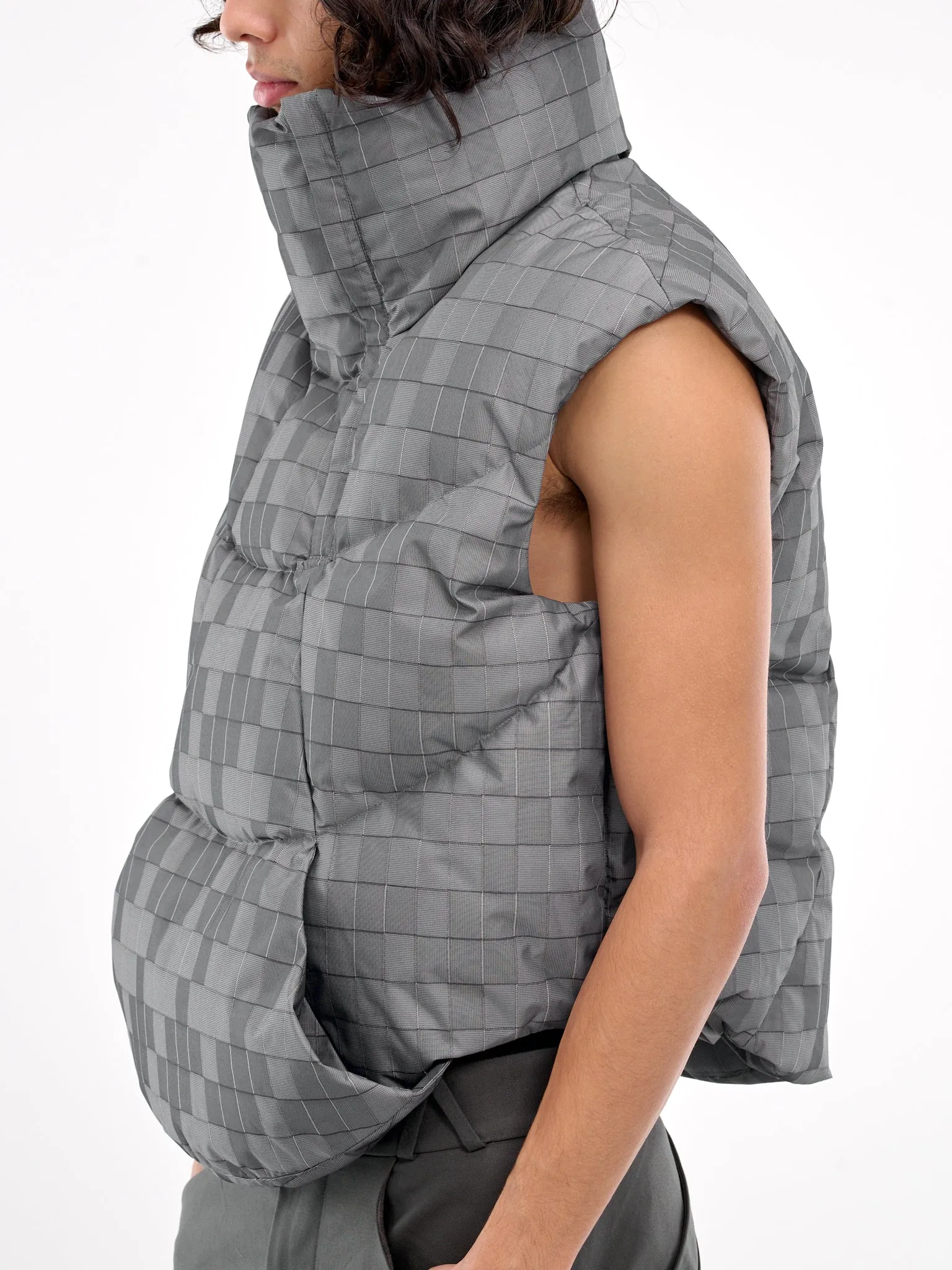 Arlo Down Vest (PTKNSV01B-GREY-GRID)