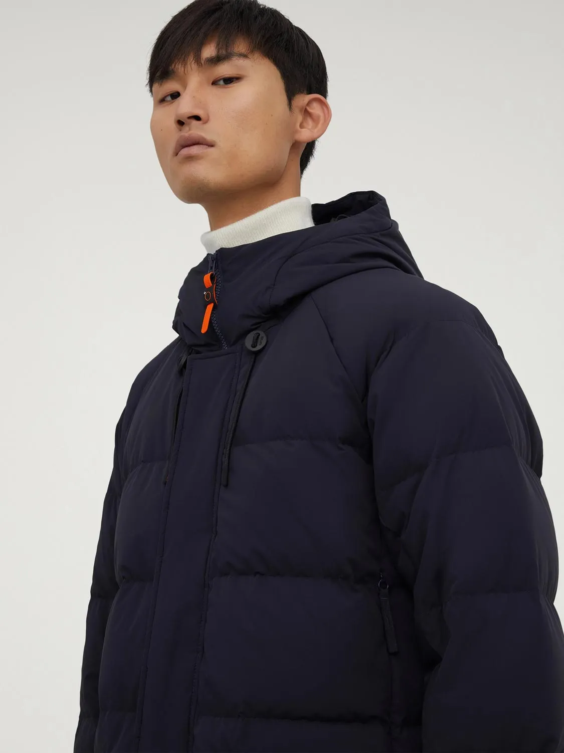 Aspesi Hooded Quilted Parka Navy