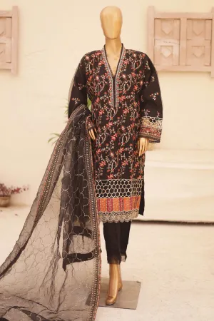 Bin Saeed Stitched 3 Piece Emb Fancy Festive Ramadan Collection'2024-BIL-429-Black