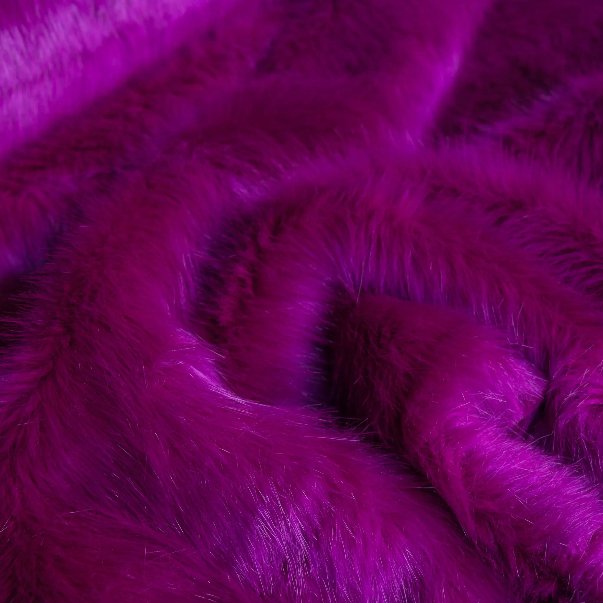 Bowie Magenta Long Pile Faux Fur