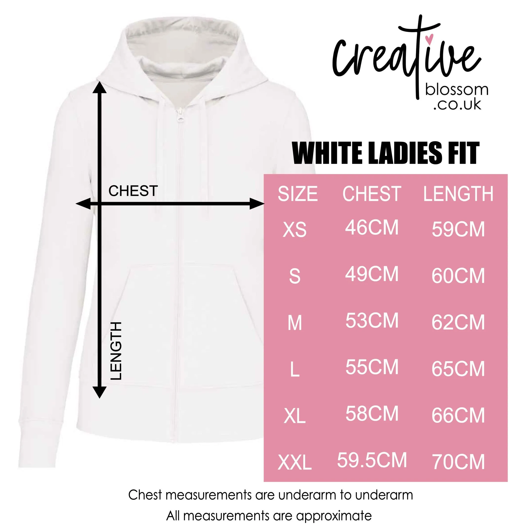 Bridal Zipped Hoodie -White