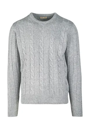 Cable-Knit Crew Neck Sweater