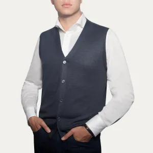 Cashmere & Silk Vest - Dark Grey