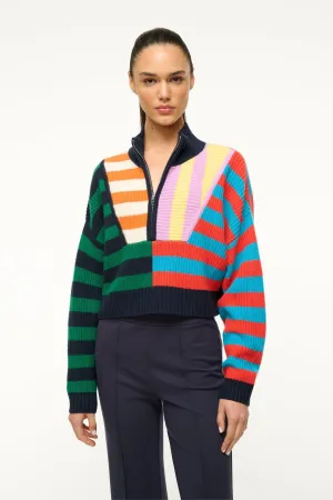 CASHMERE CROPPED HAMPTON SWEATER | CABANA STRIPE MULTI