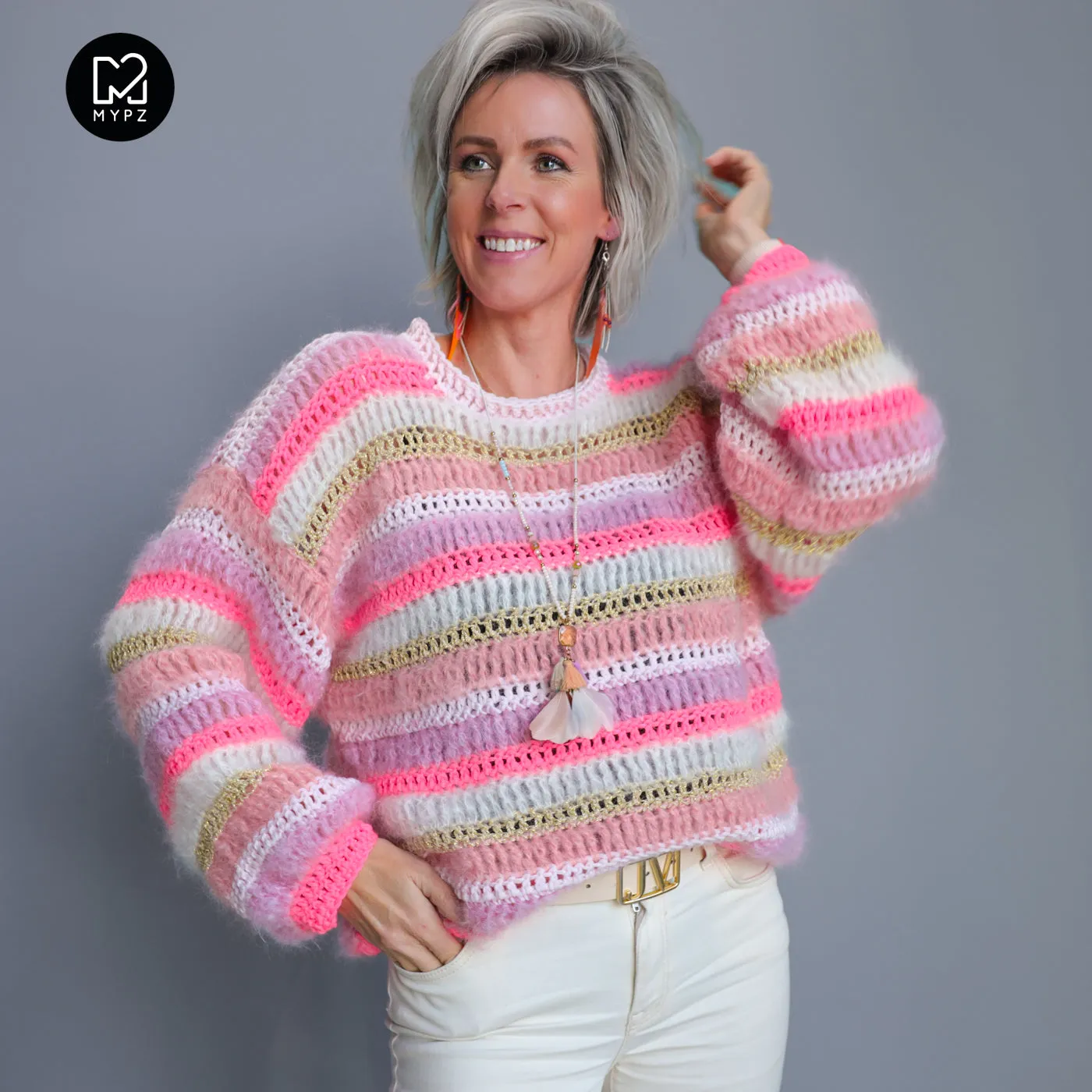 Crochet pattern – MYPZ Chunky pullover Jasmin (ENG-NL-DE)