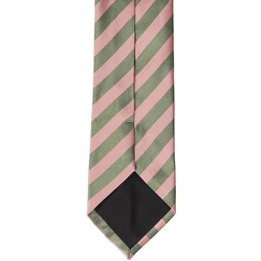 Dusty Pink and Peridot Formal Striped Tie