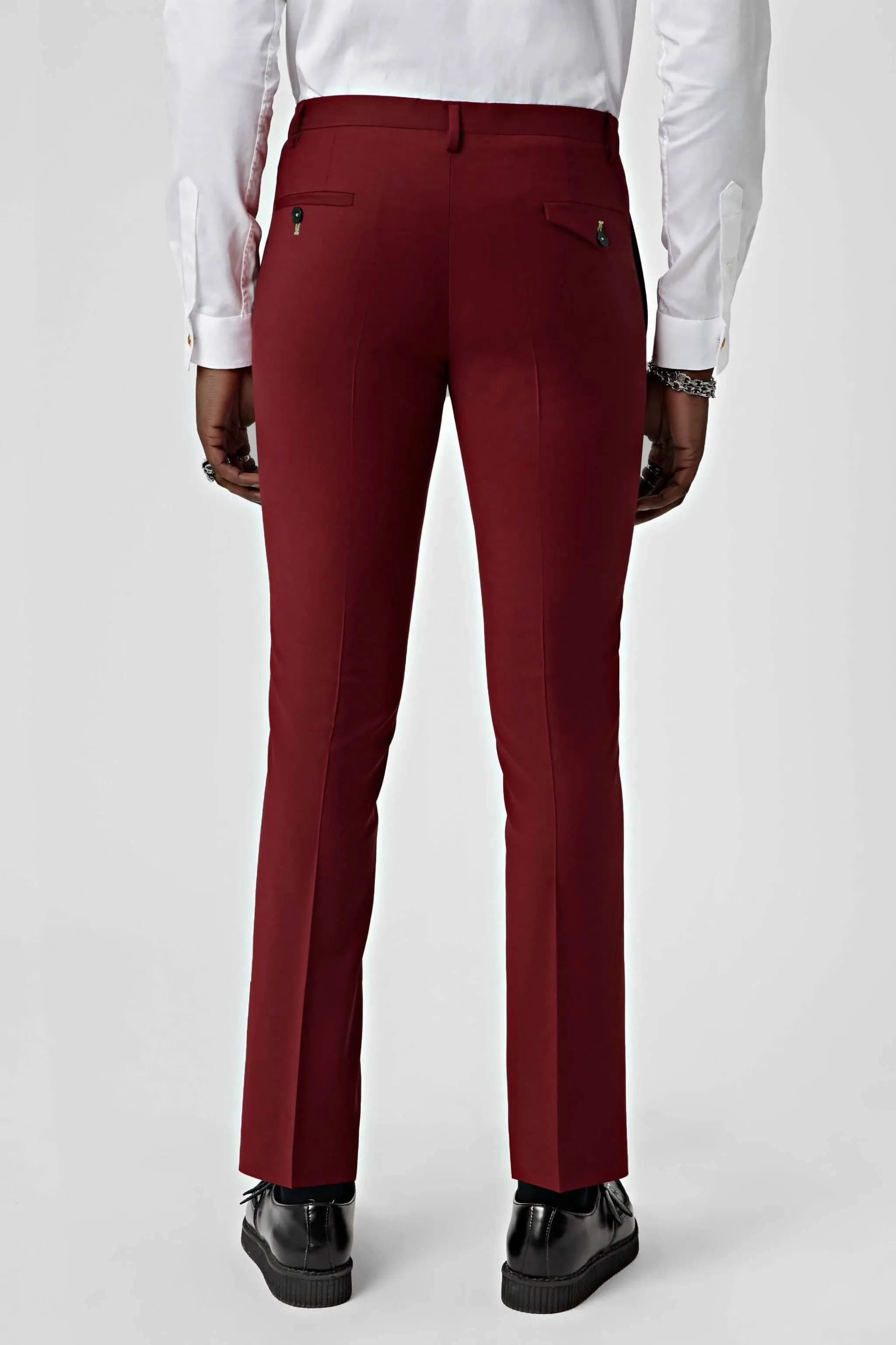 Ellroy Skinny Fit Red Wool Trousers