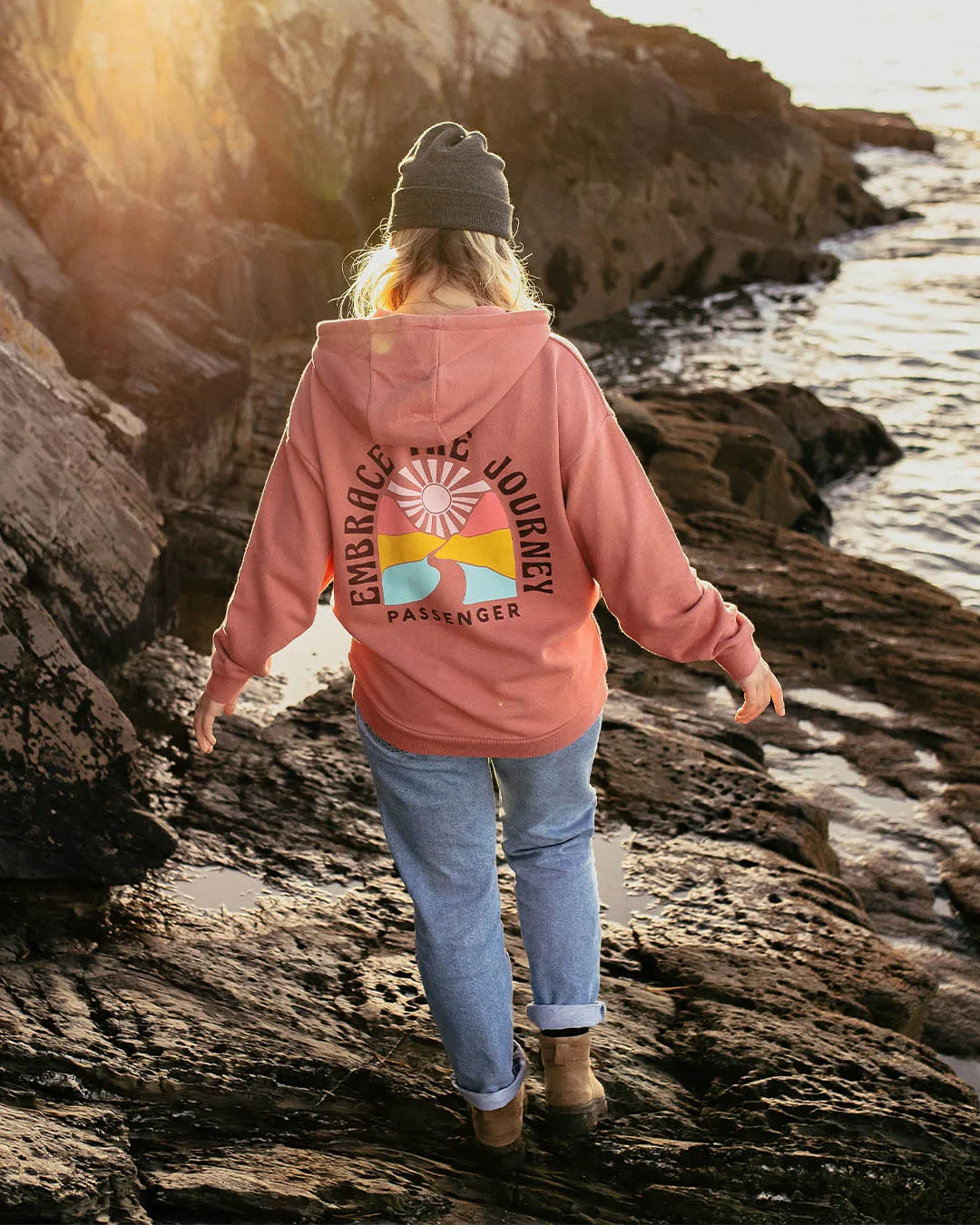 Embrace The Journey Hoodie in Pink Mahogony