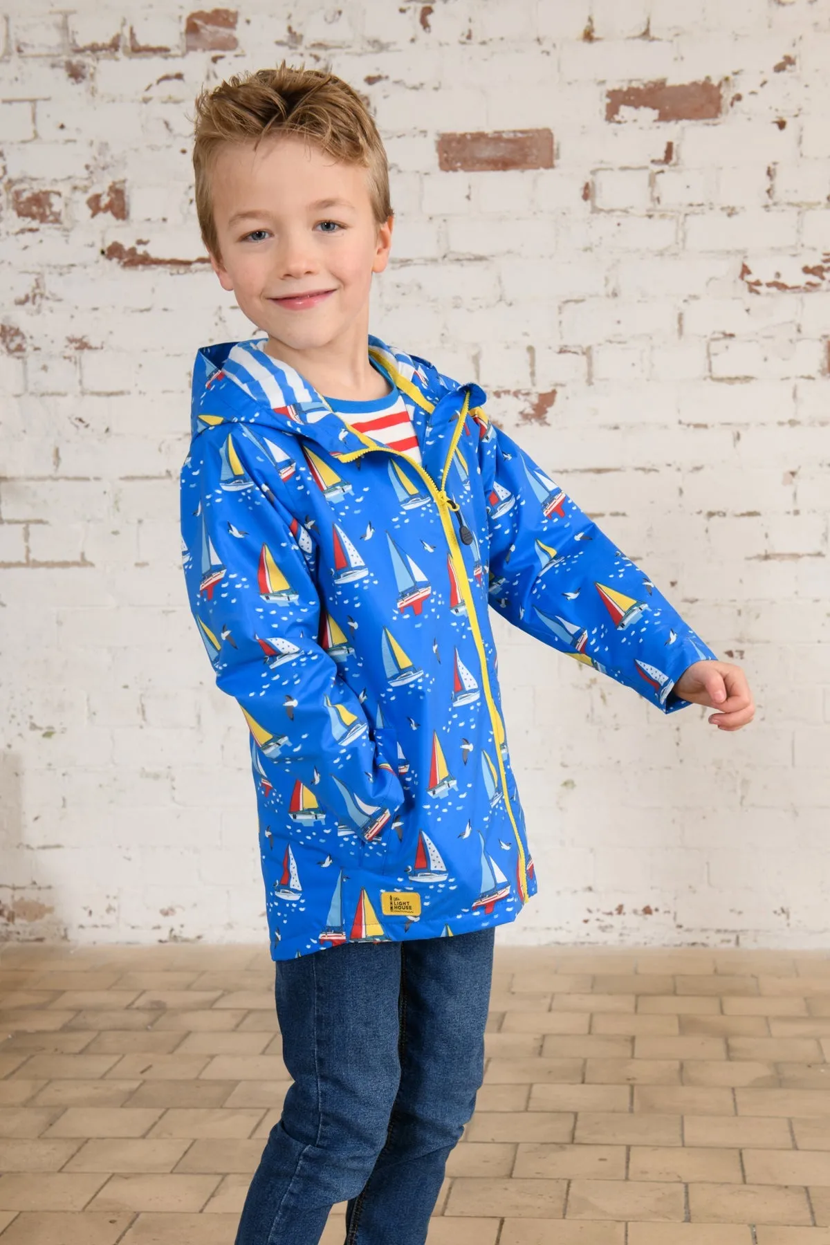 Ethan Jacket - Blue Boat Print