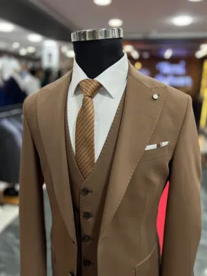 Exclusive Slimfit Suit with Brown Vest SCB-184