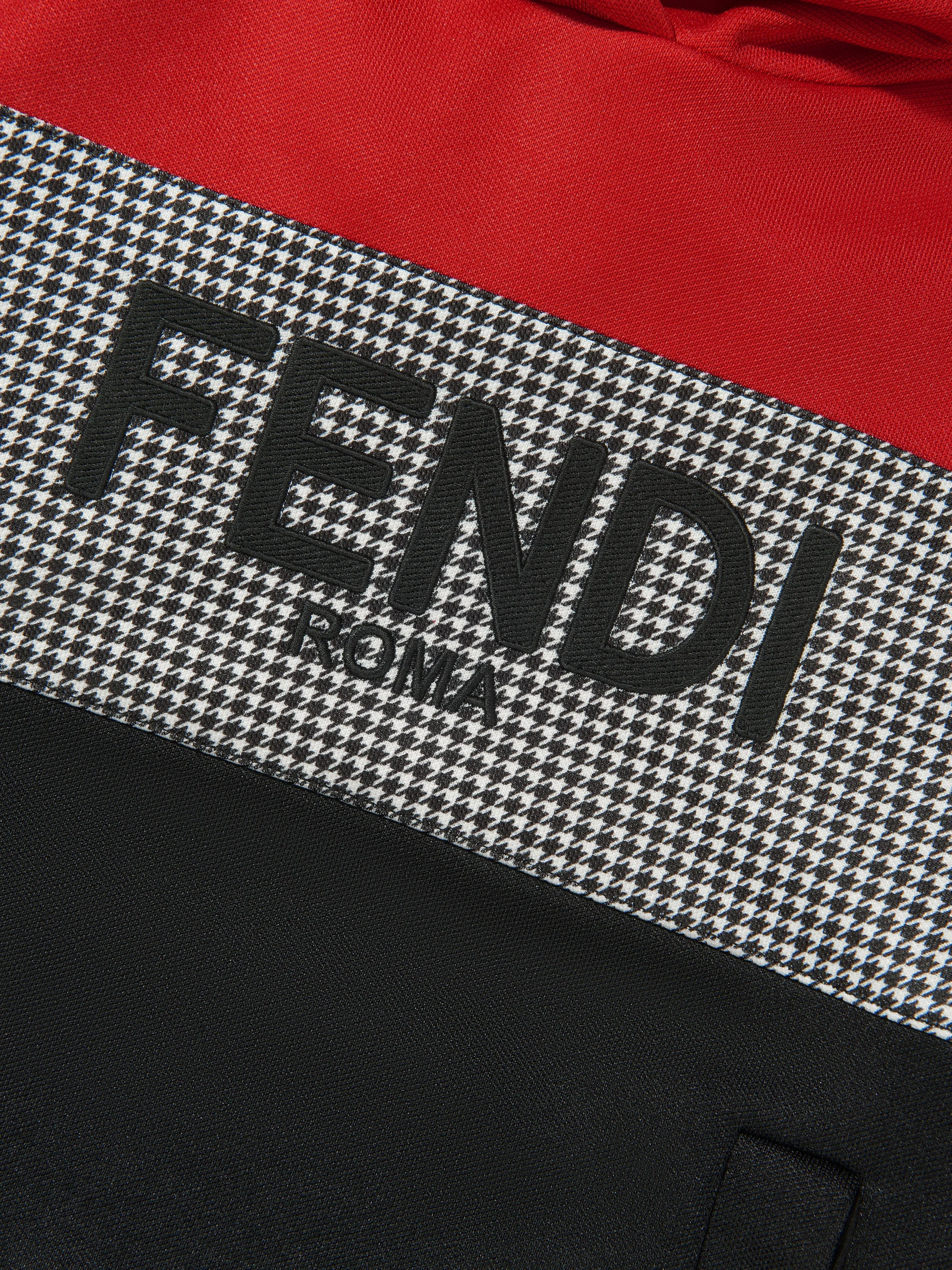 Fendi Boys Colour Block Dogtooth Hoodie