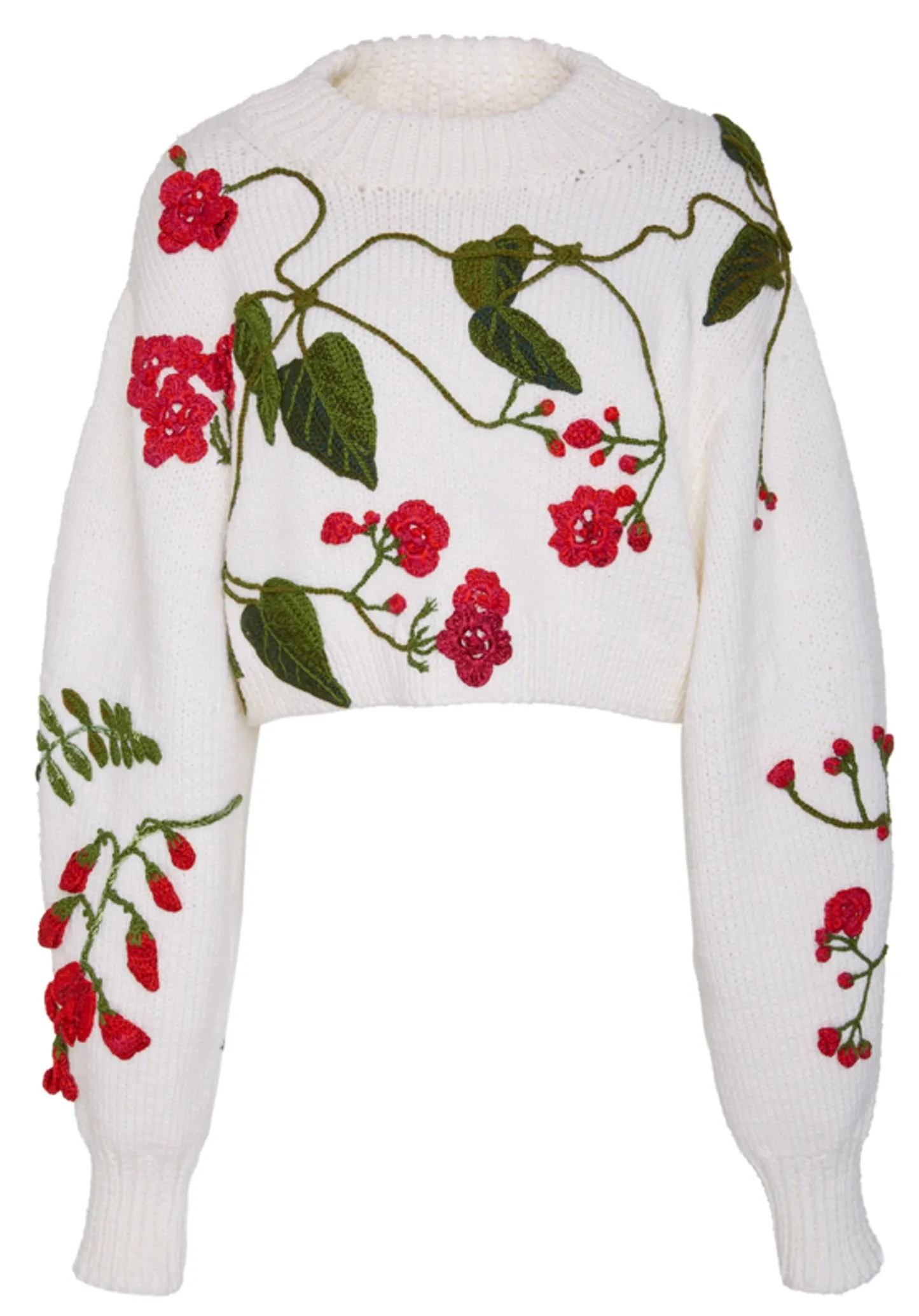Floral Cropped Sweater