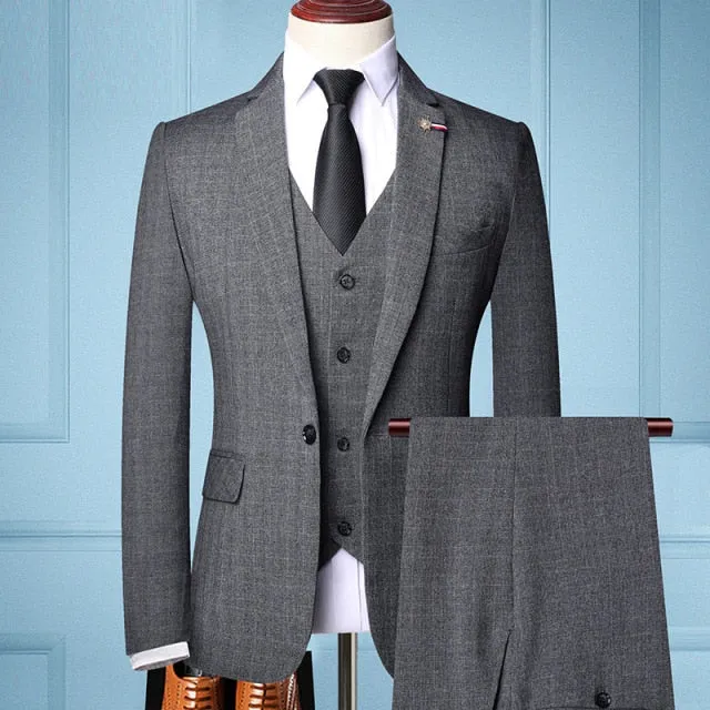 Gentleman Business 3 piece Suit (blazer vest pants)