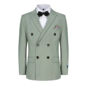 Gino Vitale Slim Fit Double Breasted Two Piece Suit - Sage