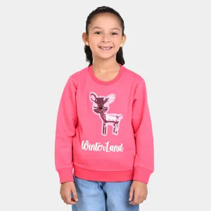 Girls Fleece Sweatshirt Winter Land - Pink