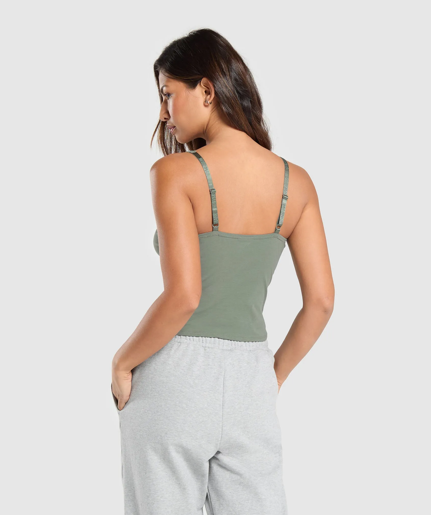 Gymshark Cotton Cami Tank - Unit Green