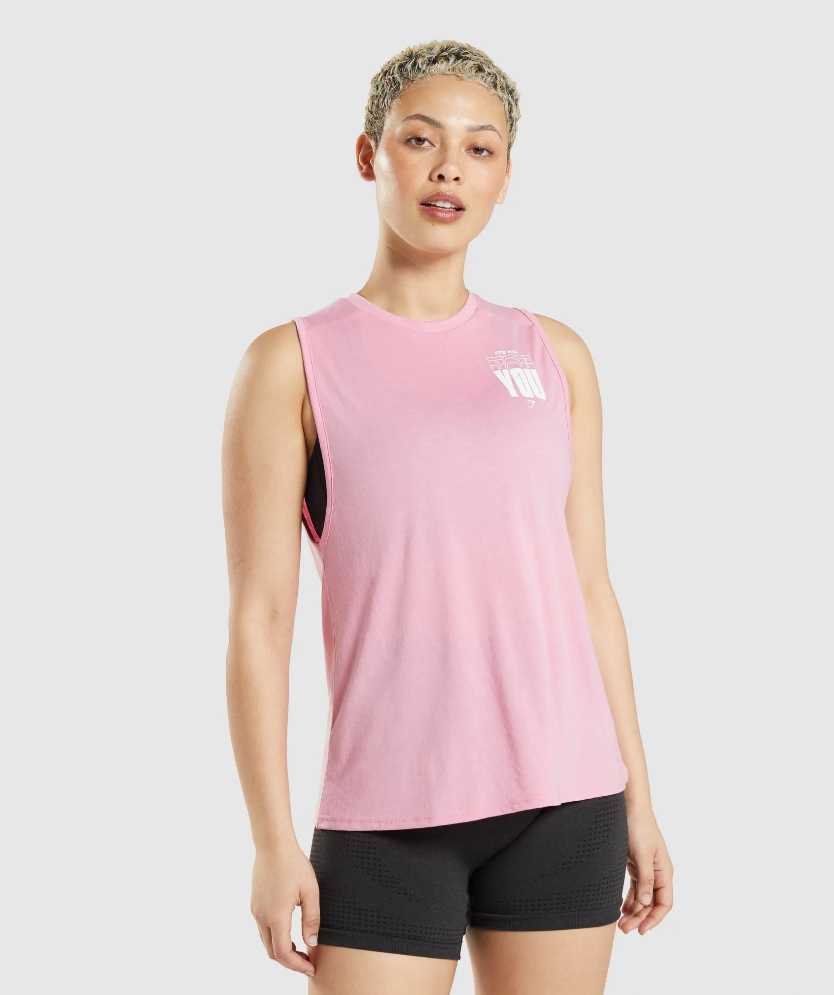 Gymshark Its All You Drop Arm Tank - Sorbet Pink