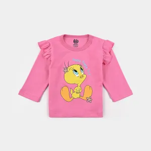 Infant Girls Cotton Jersey T-Shirt Character -Pink