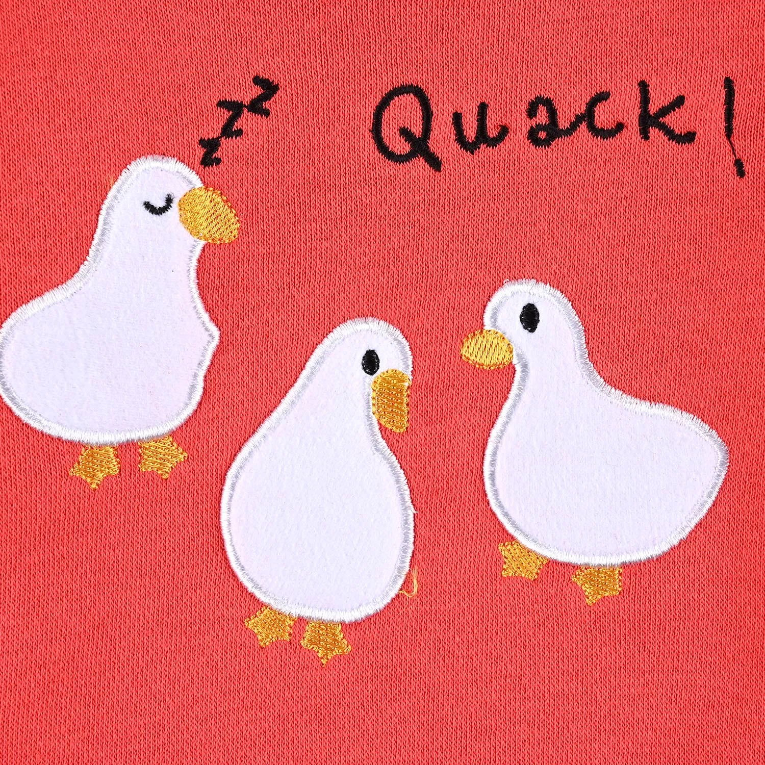 Infant Girls Cotton Terry Sweatshirt Quack-Red