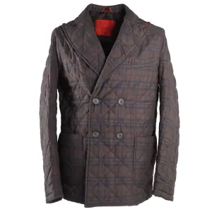 Isaia Printed Quilted Puffer Pea Coat