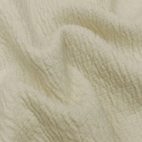 Ivory Wool Textured/Crinkled Double Sided Jacketing Fabric