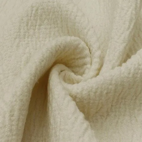 Ivory Wool Textured/Crinkled Double Sided Jacketing Fabric