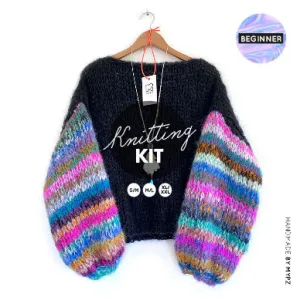 Knitting Kit – MYPZ Basic Chunky Pullover Gaudy No 15 – Beginner (ENG-NL-DE)