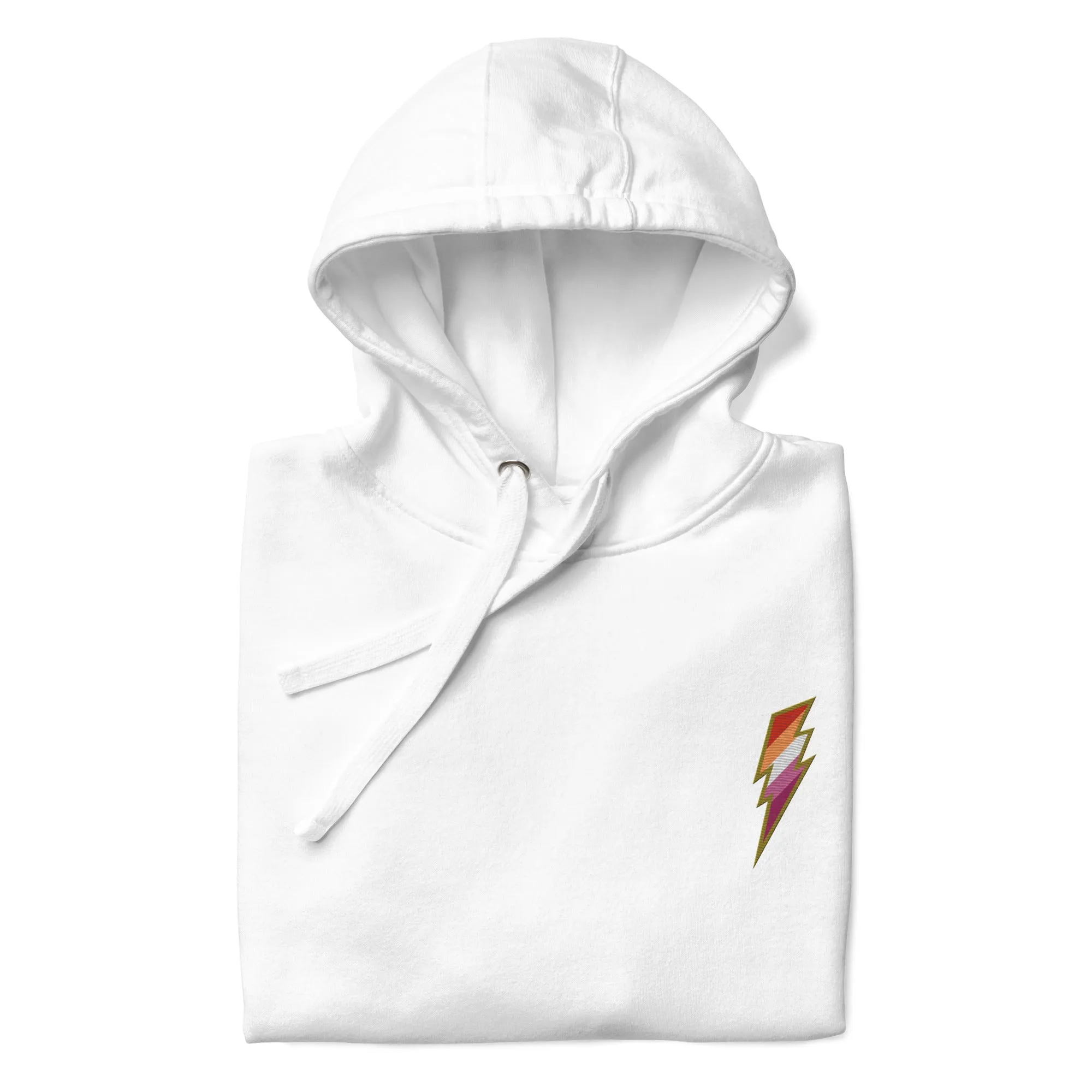 Lesbian Pride Lightning Embroidered Hoodie