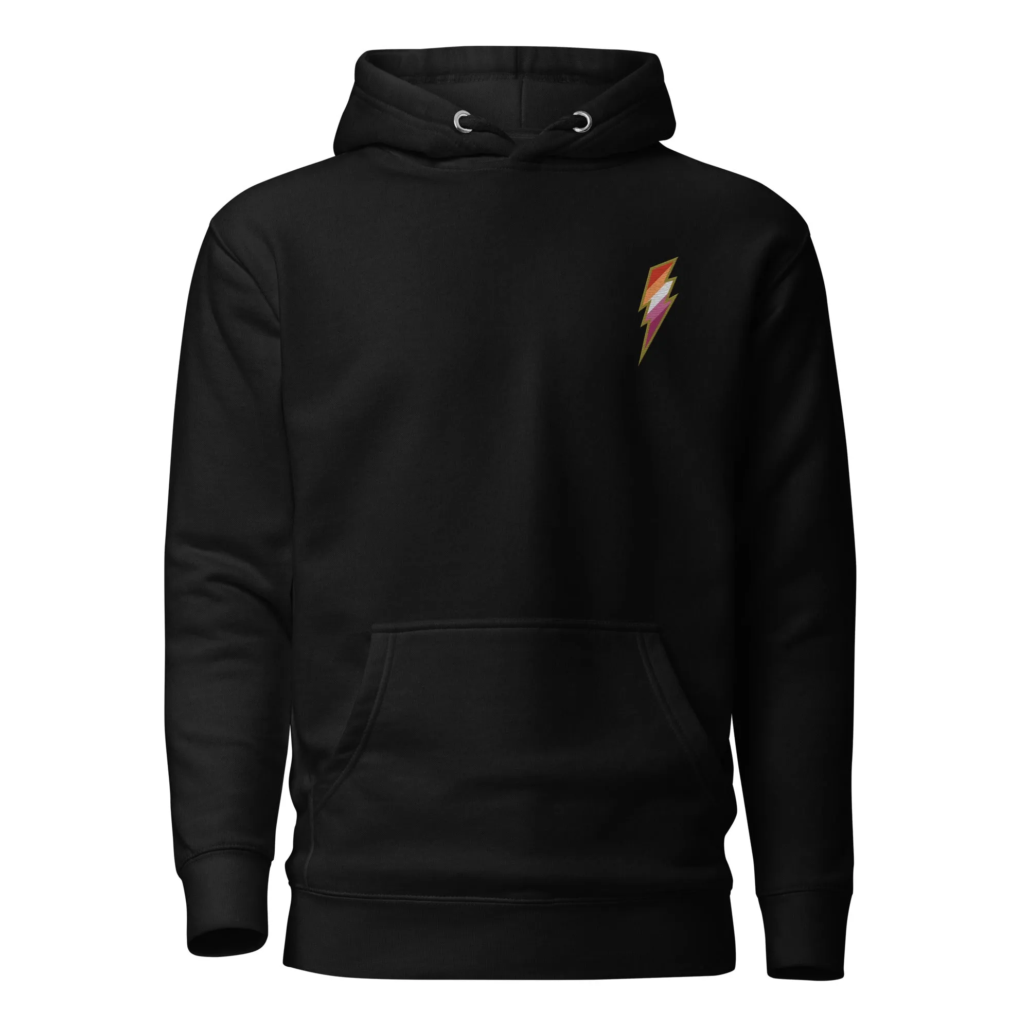 Lesbian Pride Lightning Embroidered Hoodie