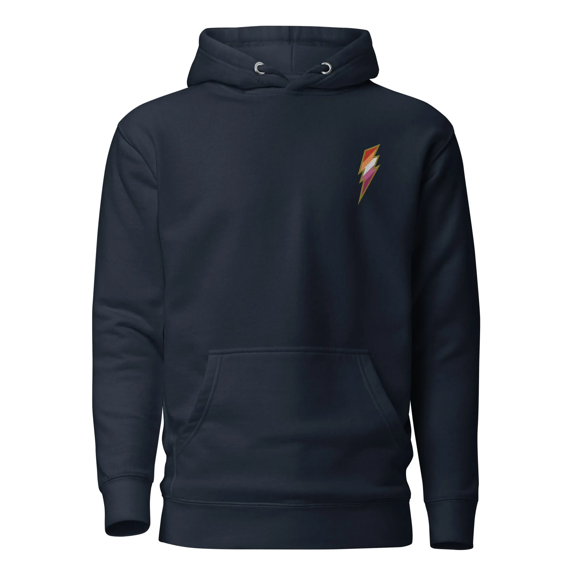 Lesbian Pride Lightning Embroidered Hoodie