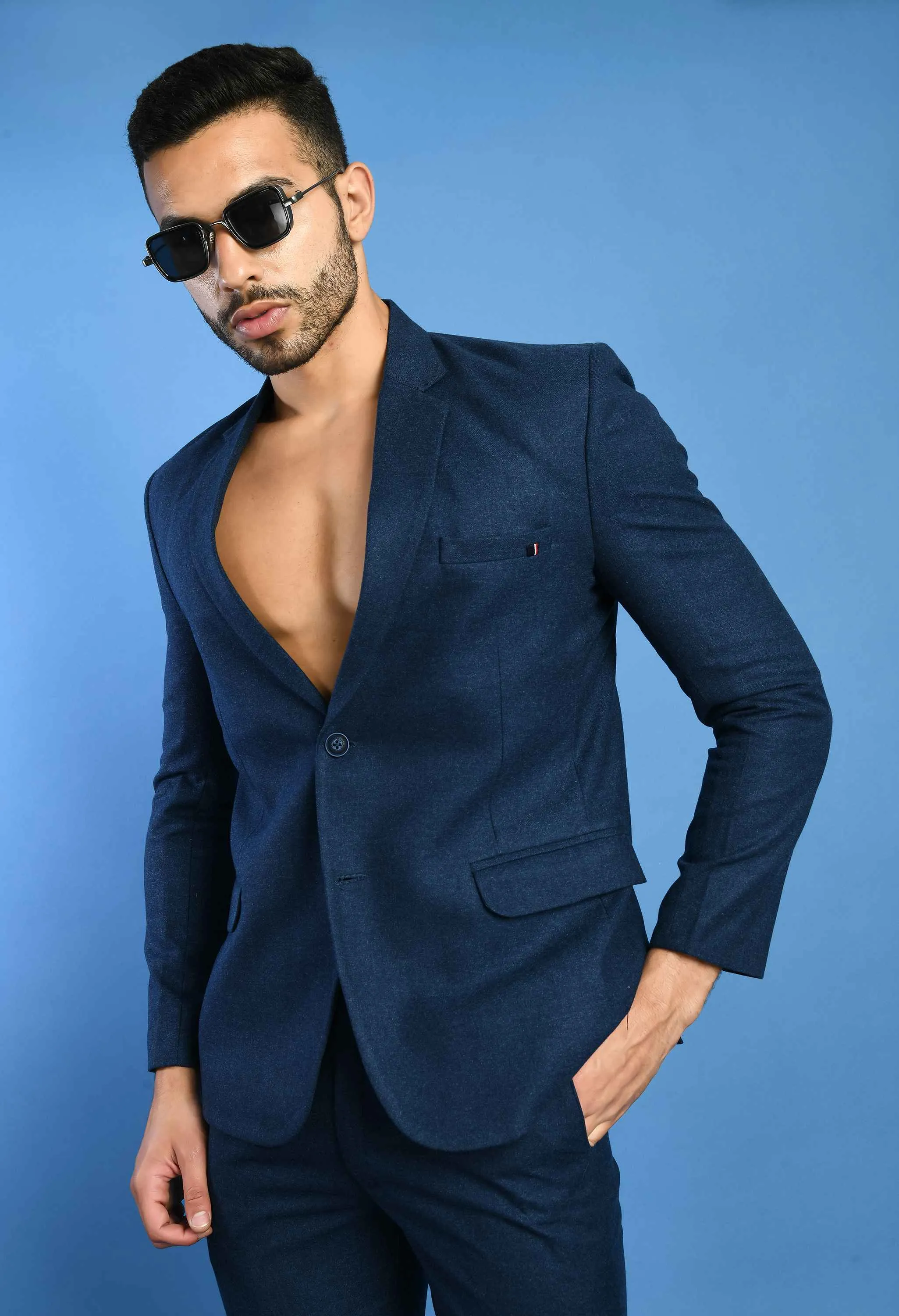 Men's Charming Navy Blue Suit Set