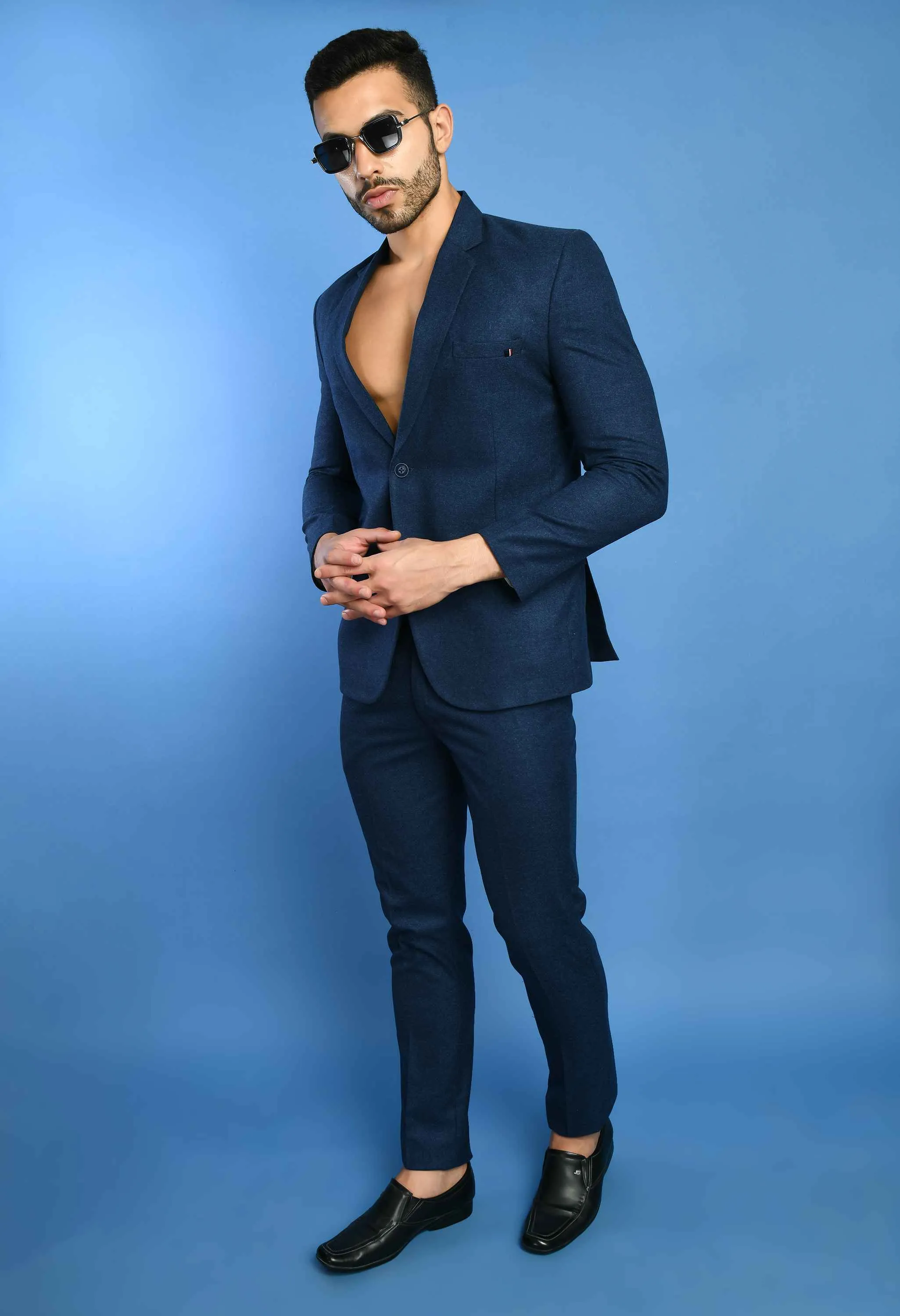 Men's Charming Navy Blue Suit Set