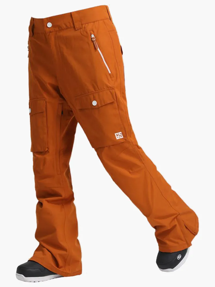 Men's High Windproof Waterproof Orange Snowboarding Pants&Ski Pants