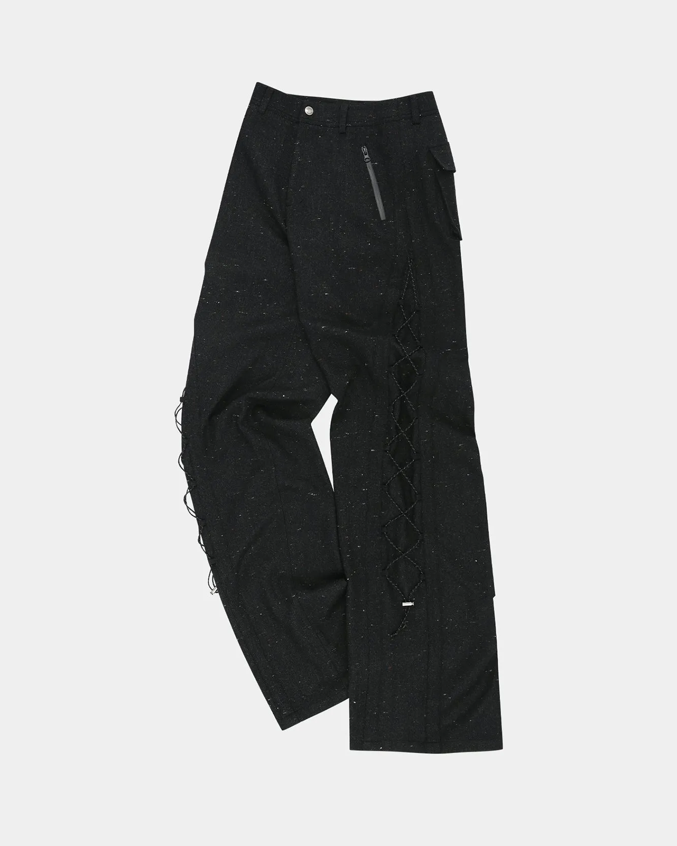 NEP WOOL LACE-UP WIDE PANTS apa769w(BLACK)