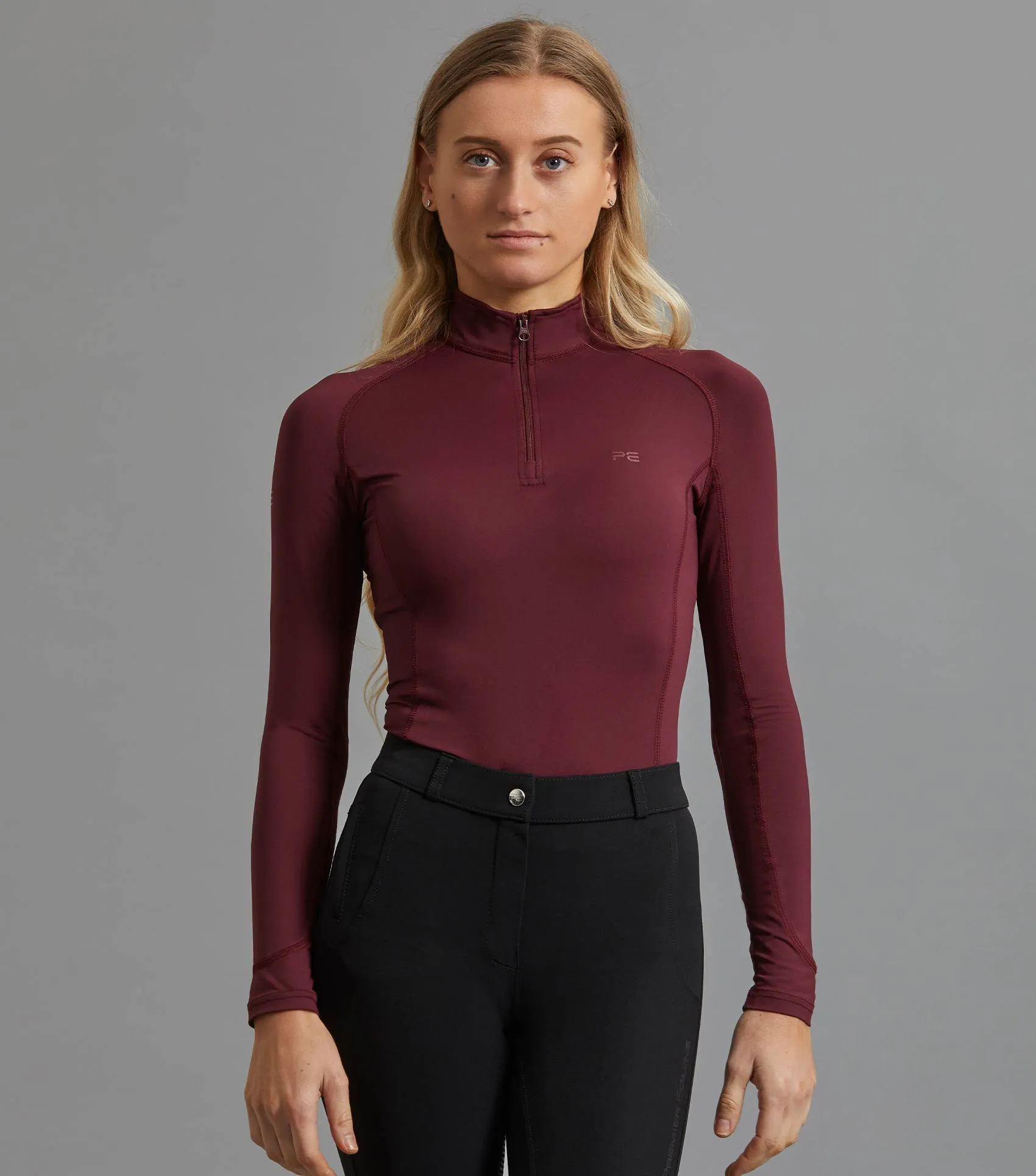 Ombretta Ladies Technical Riding Top Wine