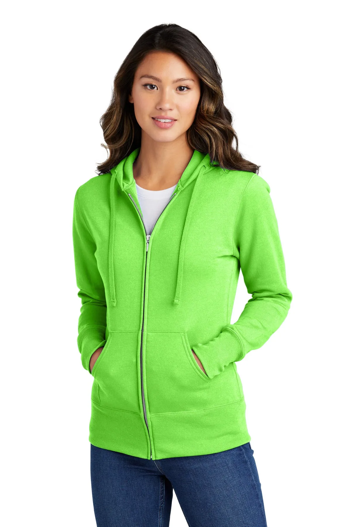 Port & Company Ladies Core Fleece Full-Zip Hooded Sweatshirt. LPC78ZH