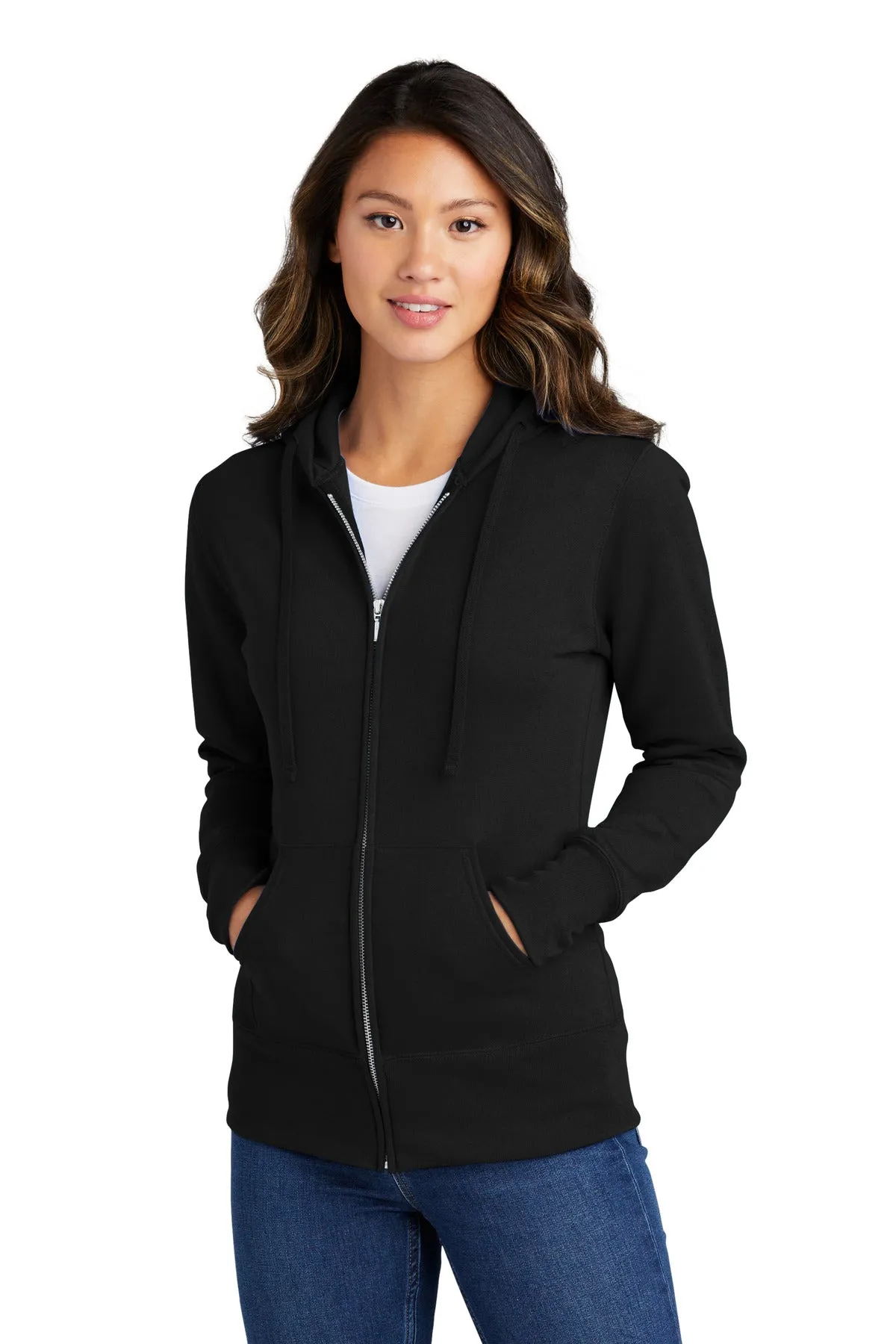 Port & Company Ladies Core Fleece Full-Zip Hooded Sweatshirt. LPC78ZH