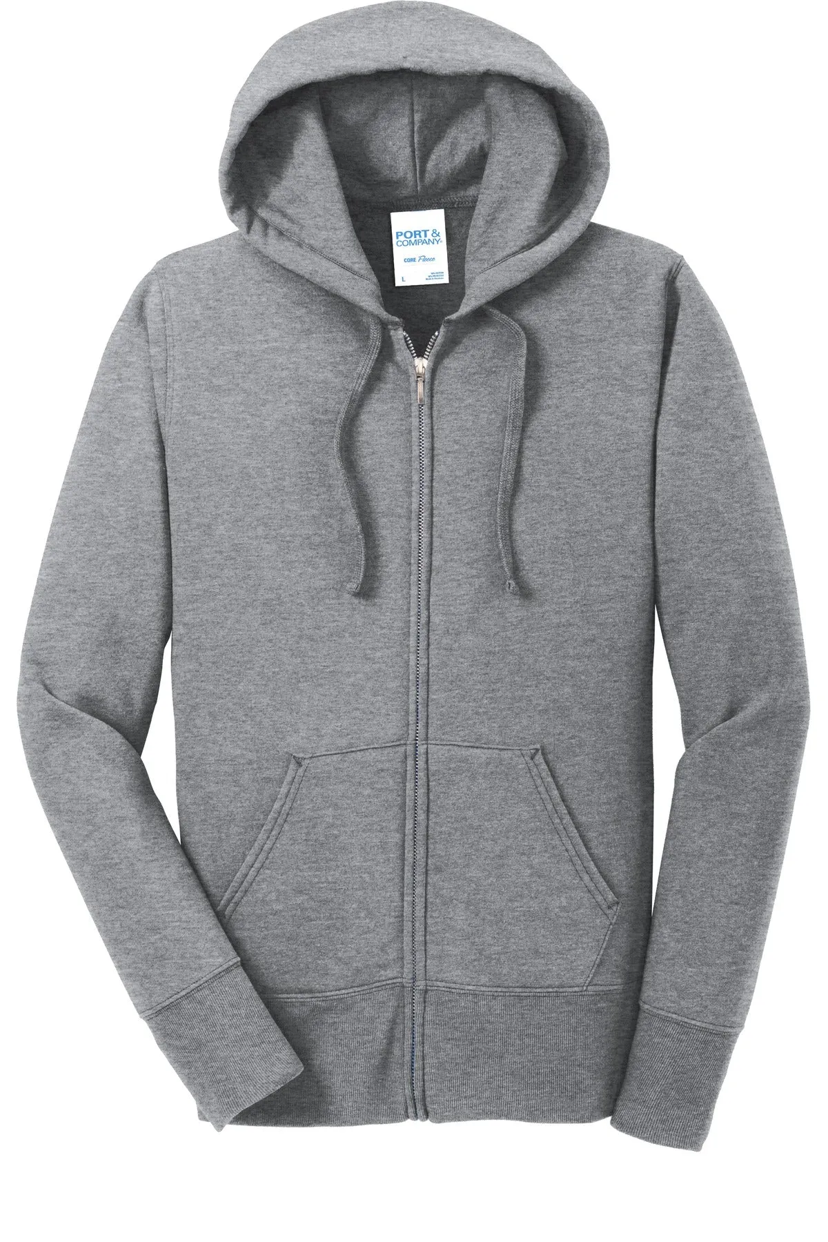 Port & Company Ladies Core Fleece Full-Zip Hooded Sweatshirt. LPC78ZH