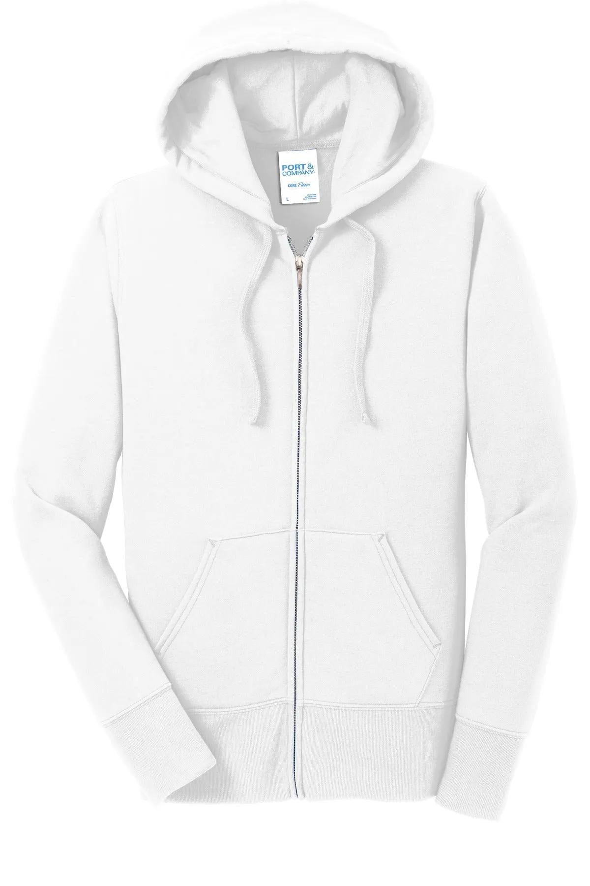 Port & Company Ladies Core Fleece Full-Zip Hooded Sweatshirt. LPC78ZH