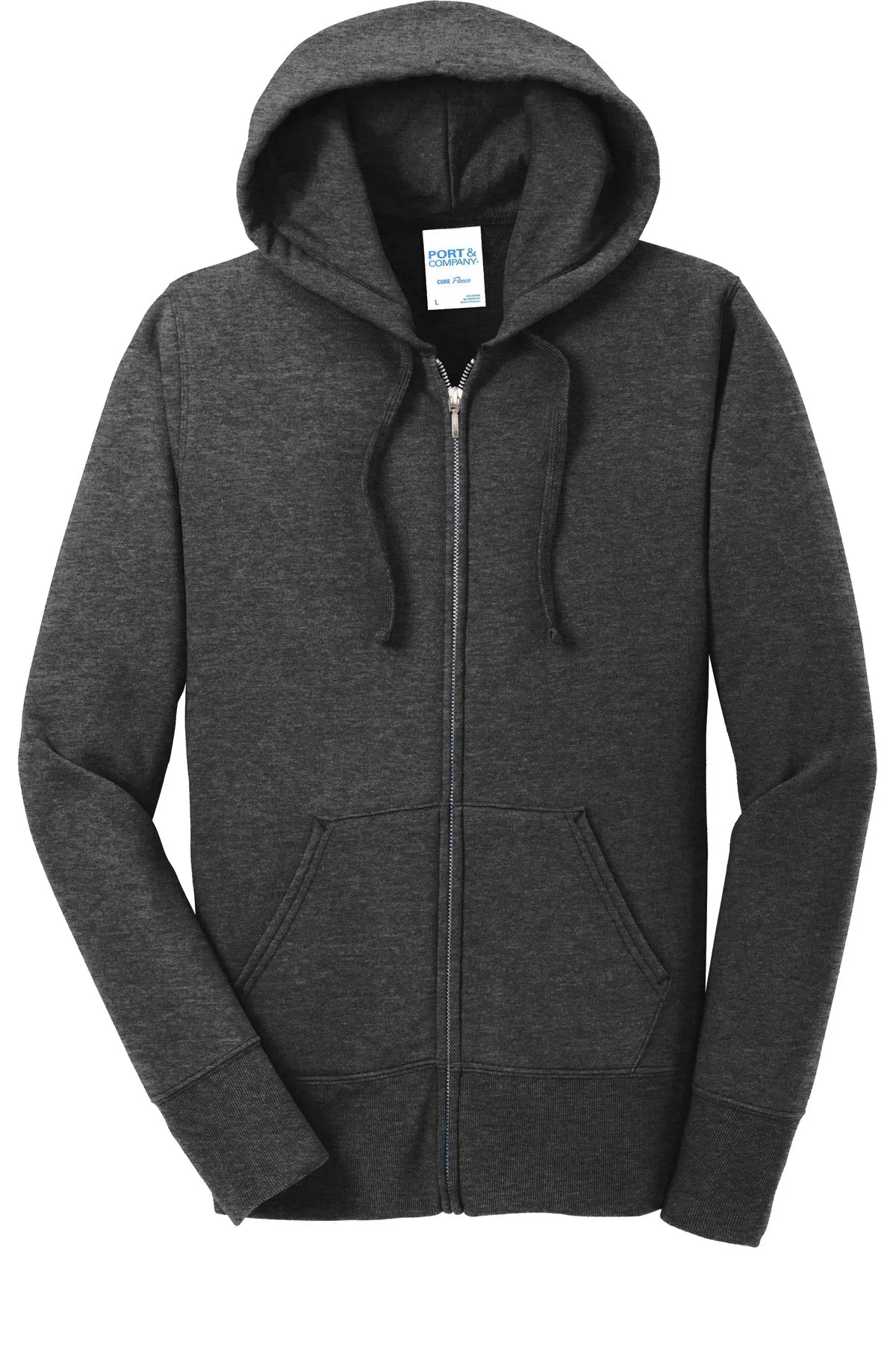 Port & Company Ladies Core Fleece Full-Zip Hooded Sweatshirt. LPC78ZH