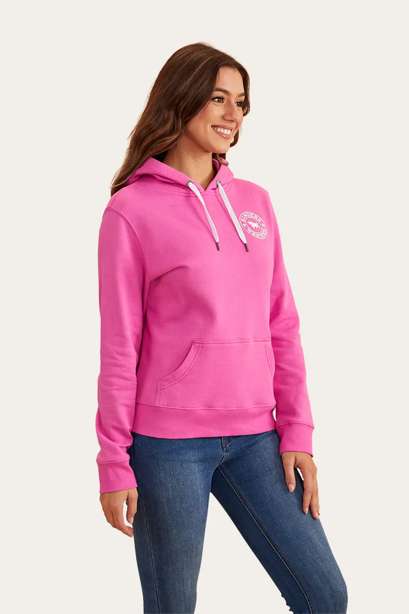 Signature Bull Womens Pullover Hoodie - Candy/White