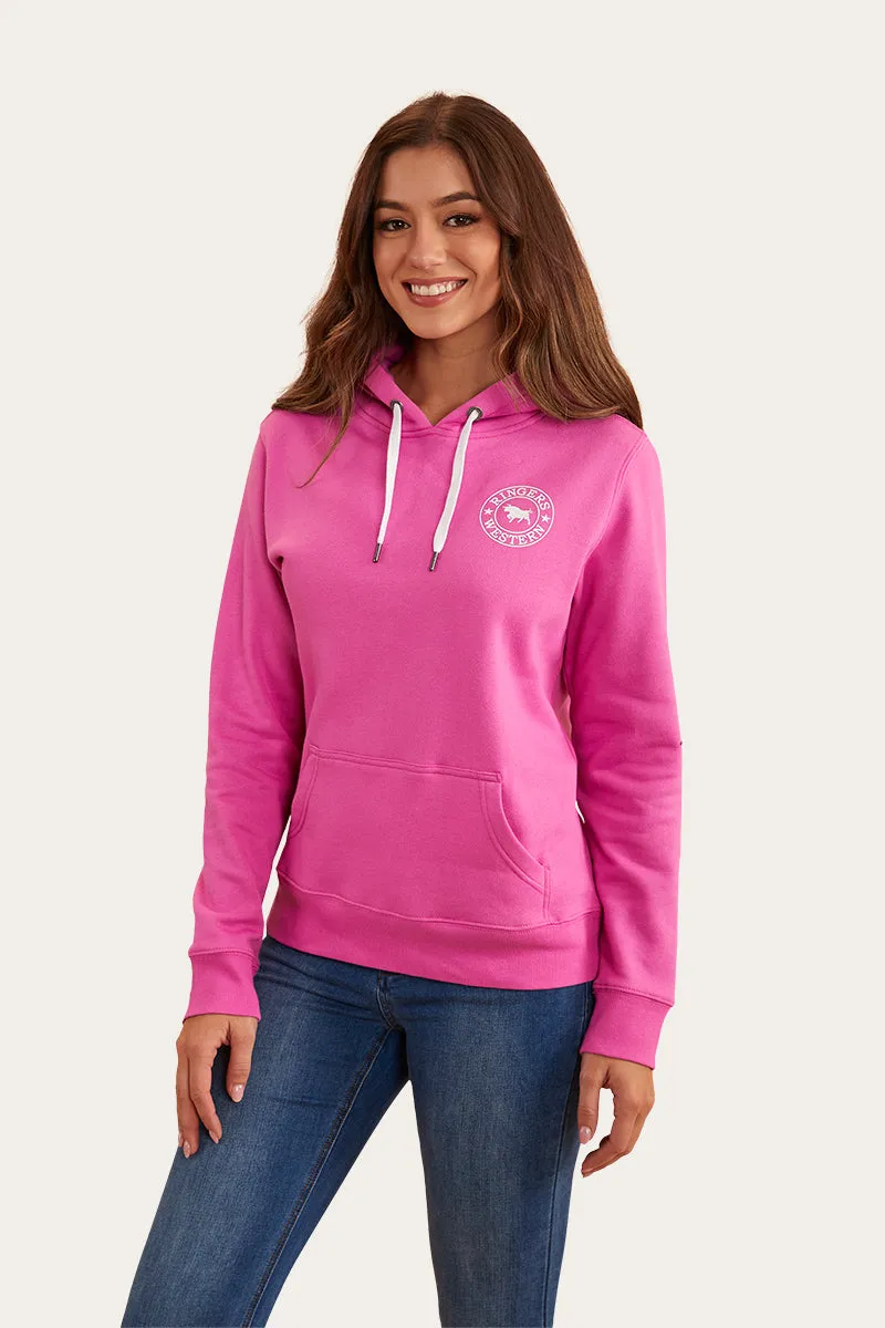 Signature Bull Womens Pullover Hoodie - Candy/White