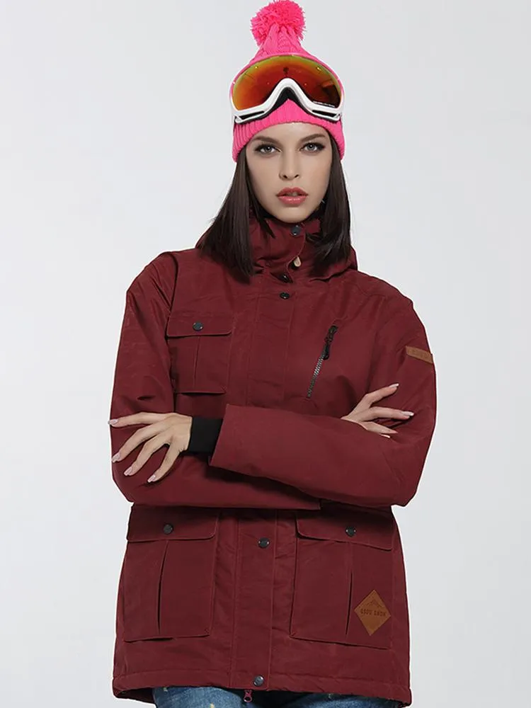 Thermal Warm Waterproof Windproof Red Women's Ski/Snowboard Jacket