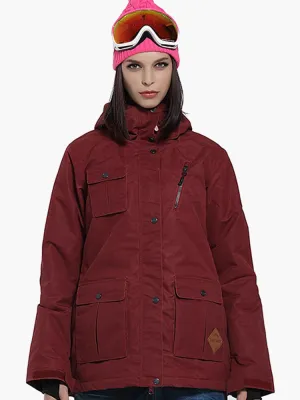 Thermal Warm Waterproof Windproof Red Women's Ski/Snowboard Jacket