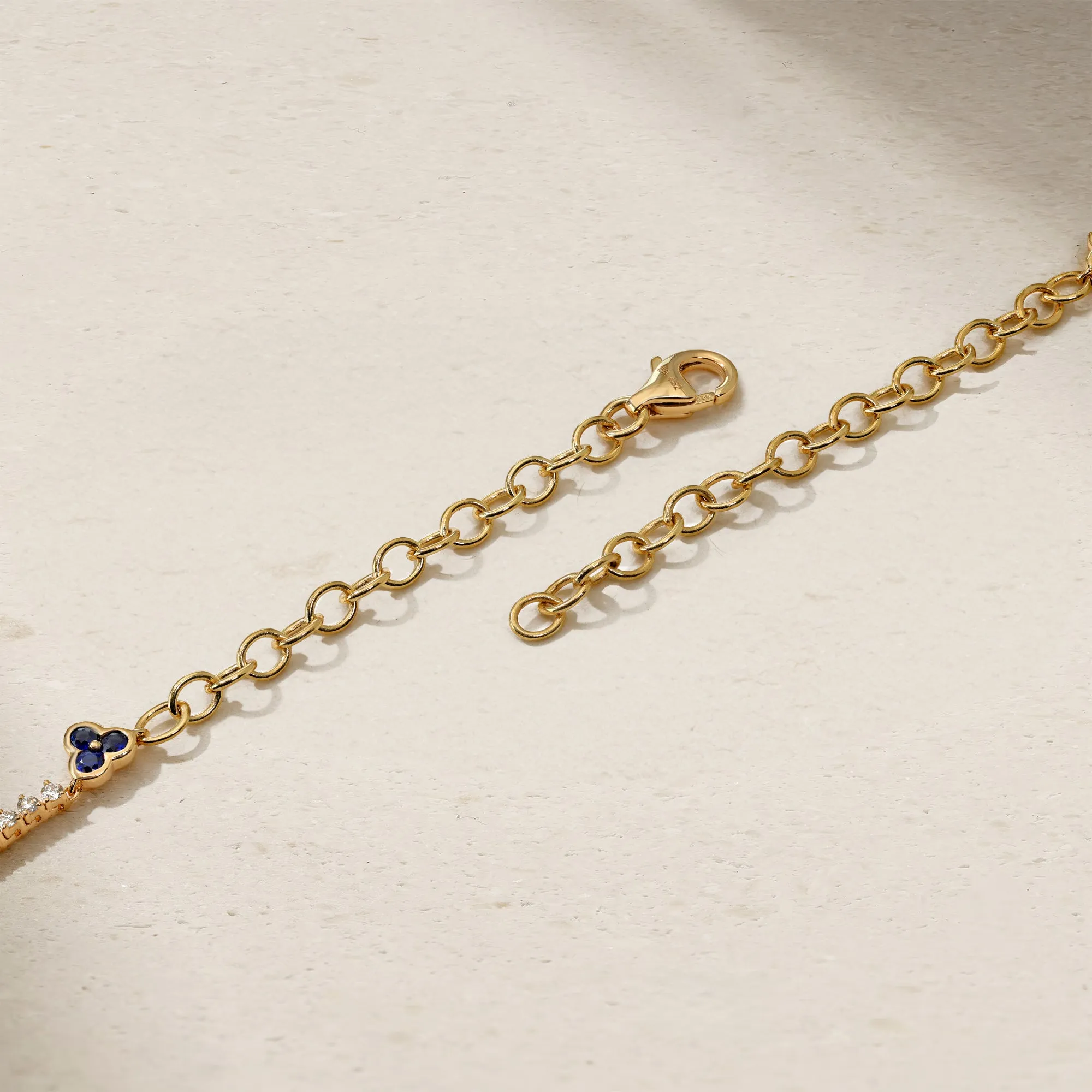 Trinity Sapphire and Diamond Tennis Necklace