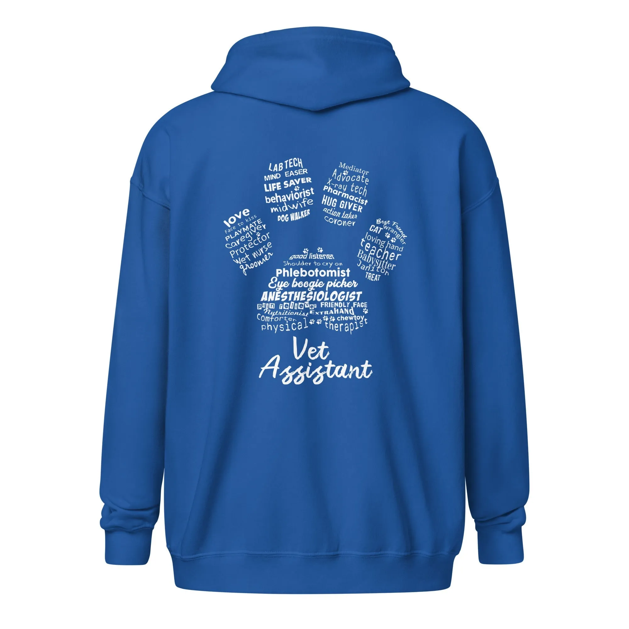 Vet Assistant Pawprint Unisex Zip Hoodie