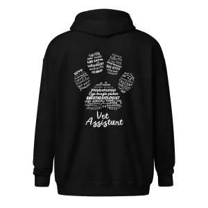 Vet Assistant Pawprint Unisex Zip Hoodie